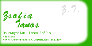 zsofia tanos business card