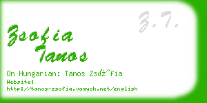 zsofia tanos business card